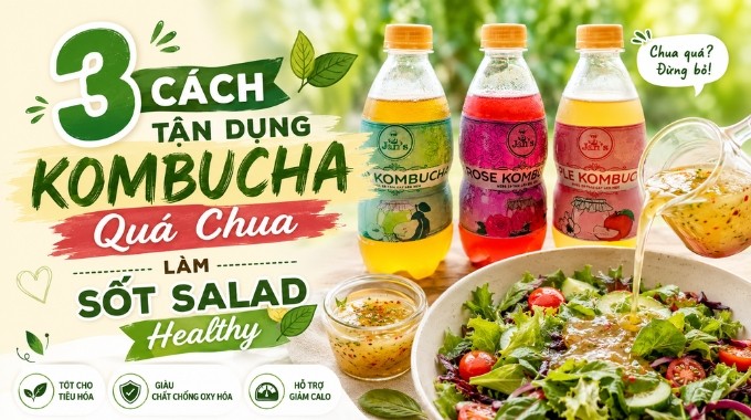 3 Cách Tận Dụng Kombucha Quá Chua Làm Sốt Salad Healthy