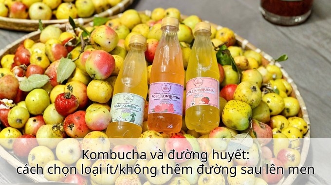 Kombucha và đường huyết: cách chọn loại ít/không thêm đường sau lên men