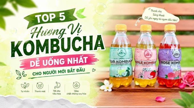 Top 5 Hương Vị Kombucha Dễ Uống Nhất Cho Người Mới Bắt Đầu